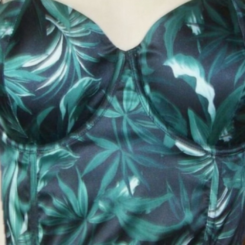RARE Victoria's Secret Very Sexy Satin‎ Palm Leaf Shine Strap Bustier Bra 32DD - Picture 6 of 17